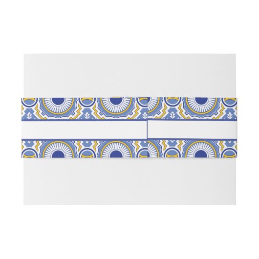 Blauwe Mexicaanse Talavera Spaans Weddenschap Uitnodigingen Wikkel (Achterkant Voorbeeld)