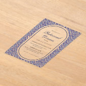 Blauwe Mexicaanse Talavera Spaanse repetitie diner Acryl Uitnodigingen (Laagn)