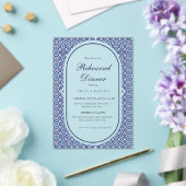 Blauwe Mexicaanse Talavera Spaanse repetitie diner Acryl Uitnodigingen (Insitu (Huwelijk))