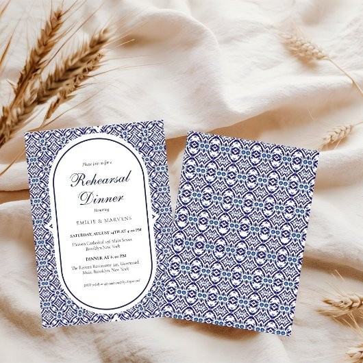 Blauwe Mexicaanse Talavera Spaanse repetitie diner Kaart