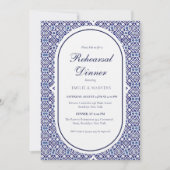 Blauwe Mexicaanse Talavera Spaanse repetitie diner Kaart (Voorkant)