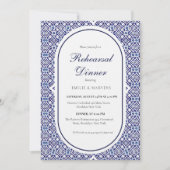 Blauwe Mexicaanse Talavera Spaanse repetitie diner Kaart (Voorkant)