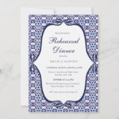 Blauwe Mexicaanse Talavera Spaanse repetitie diner Kaart (Voorkant)