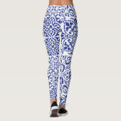 Blauwe Mexicaanse Tegel Leggings (Achterkant)