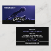 Blauwe microfoon, Karaoke Event Organizer Visitekaartje (Voorkant / Achterkant)