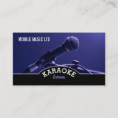 Blauwe microfoon, Karaoke Event Organizer Visitekaartje (Voorkant)