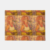 blauwe microfoon-werkspanning deurmat (Voorkant)