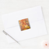 blauwe microfoon-werkspanning vierkante sticker (Envelop)