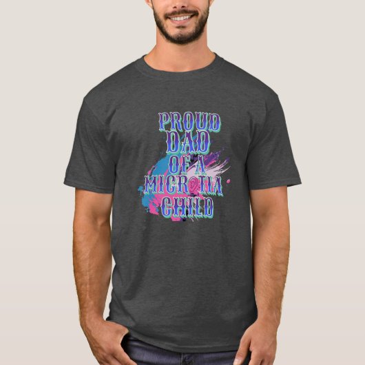 Blauwe Microtia Moeder en Dag T-shirt (Voorkant)