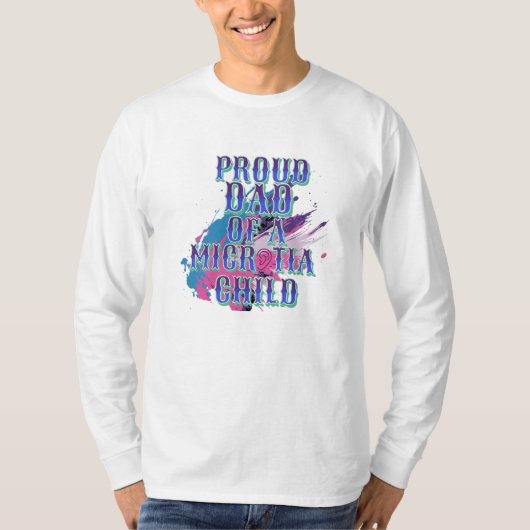 Blauwe Microtia Moeder en Dag T-shirt (Voorkant)