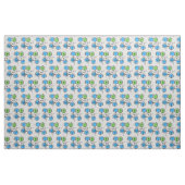blauwe Mid Century Moderne Stof en groene geometri (Yard (91,4 cm))