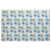 blauwe Mid Century Moderne Stof en groene geometri (Fat Quarter)