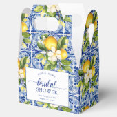 Blauwe Middellandse Zee Citroenen Bruidsdiner Bedankdoosjes (Geopend)