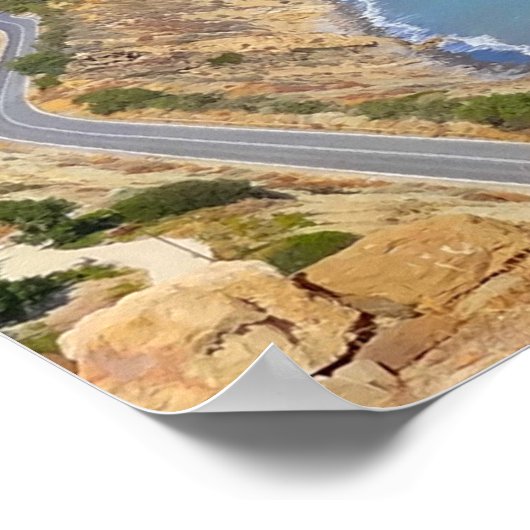 Blauwe Middellandse Zeekust Poster (Hoek)