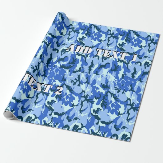 Blauwe militaire achtergrond van Camouflage Cadeaupapier (Uitgerold)
