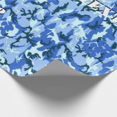 Blauwe militaire achtergrond van Camouflage Cadeaupapier (Hoek)