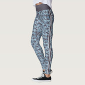 Blauwe militaire camouflage witte en blauwe strepe leggings (Links)
