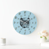 Blauwe  militaire tijdklok grote klok (Huis)