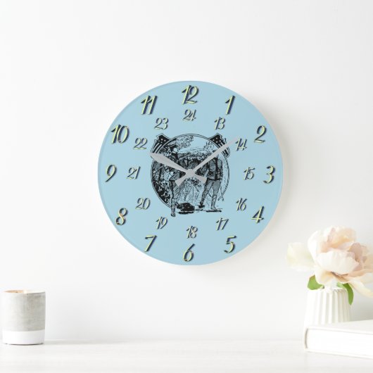 Blauwe  militaire tijdklok grote klok (Huis)