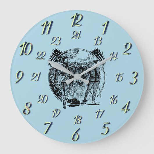 Blauwe  militaire tijdklok grote klok (Voorkant)