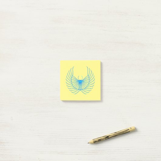 blauwe milt post-it® notes (Op bureau)