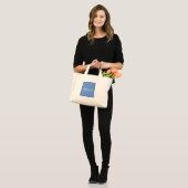 Blauwe minimale aangepaste naam en bestemming Stij Mini Tote Bag (Voorkant (model))
