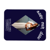 Blauwe Minimale Diamant Foto Bruiloft Save the Dat Magneet (Horizontaal)