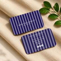 blauwe minimale elegante gestreepte Visitekaartje