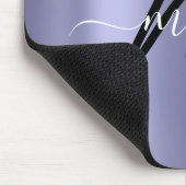 Blauwe minimale naam Monogram grijs Muismat (Hoek)