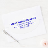 Blauwe minimale vlek Teksten op wit Ovale Sticker (Envelop)