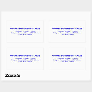 Blauwe minimale vlek Teksten op wit Rechthoekige Sticker
