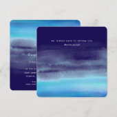 Blauwe Minimale Waterverf Golven Kaart (Voorkant / Achterkant)