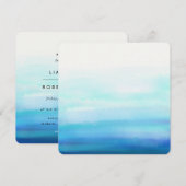 Blauwe minimale Waterverf golven Kaart (Voorkant / Achterkant)