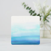 Blauwe minimale Waterverf golven Kaart (Staand voorkant)