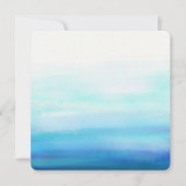 Blauwe minimale Waterverf golven Kaart (Voorkant)