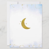 Blauwe minimalist boven het Baby shower Moon nodig Kaart (Achterkant)