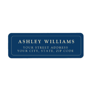 Blauwe Minimalistische Elegante Retourstickers Etiket