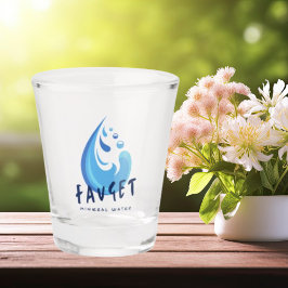 Blauwe minimalistische frisse druppelbril shot glas