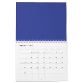 Blauwe Minimalistische Kalender Muurplanner Maande (Feb 2027)