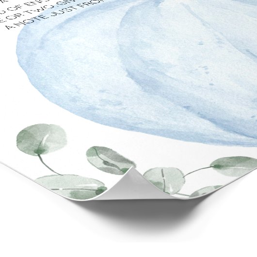 Blauwe minimalistische pompoen late night luiers poster (Hoek)