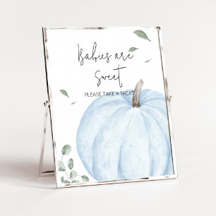 Blauwe minimalistische pompoenbaby's zijn zoet poster