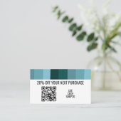 Blauwe minimalistische strips Eenvoudige grafische Kortingskaartje (Staand voorkant)