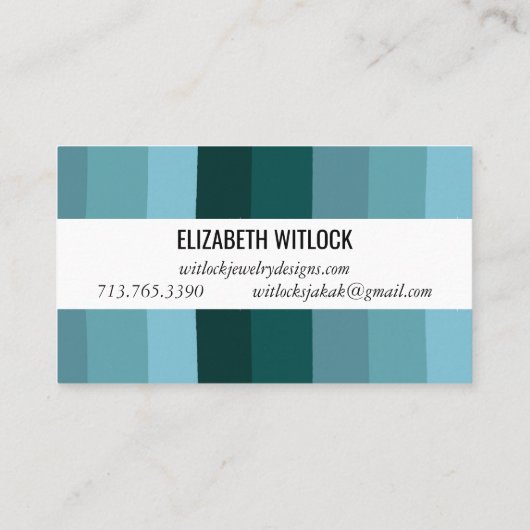 Blauwe minimalistische strips Eenvoudige grafische Kortingskaartje (Achterkant)