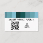 Blauwe minimalistische strips Eenvoudige grafische Kortingskaartje (Voorkant)