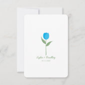 Blauwe minimalistische tulp kaart (Voorkant)