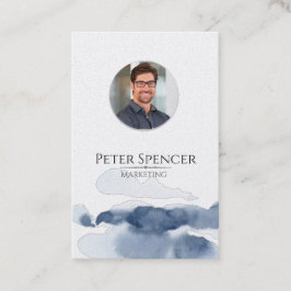 Blauwe minimalistische verticale Sjabloon - Eenvou Visitekaartje