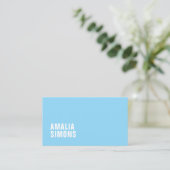 Blauwe minimalistische Visitekaartjes (Staand voorkant)