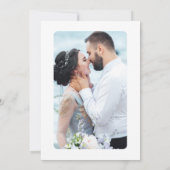 Blauwe Minimalistische Waterverf Bruiloft Kaart (Achterkant)