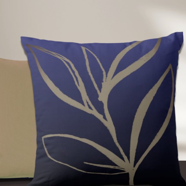 Blauwe minimalistische Waterverf verliest Sierkuss Kussen (Creator heeft geüpload)