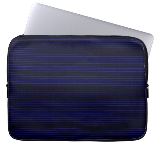 Blauwe minimumlijnen laptop sleeve (Voorkant)